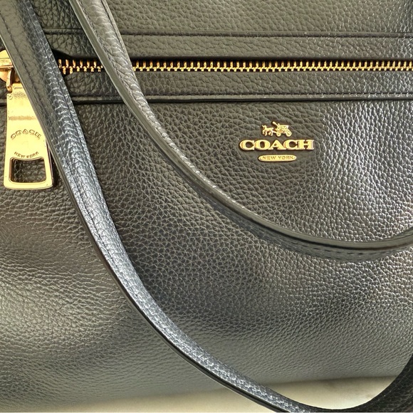 Coach Navy Leather Tote Bag - Picture 2 of 15